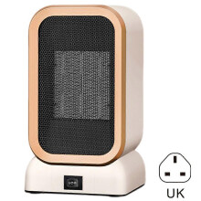 (UK, White) Battery Powered Heater Heater and Fan Combo Desktop Office Home Heater, Small Electric Heater, Student Dormitory Gift Heater
