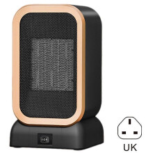 (UK, Black) Battery Powered Heater Heater and Fan Combo Desktop Office Home Heater, Small Electric Heater, Student Dormitory Gift Heater