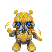 LED Robot Toy with Bright Flashing Lights, Glowing Bee Action Figure for Kids Party, 8in