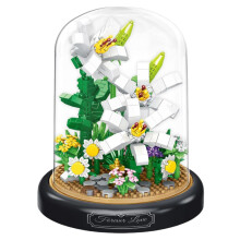 Flower Bouquet Building Kit White Lily with Dust Cover Botanical Collection Gift for Women