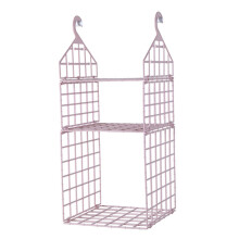 (Two Layer, Pink) Foldable Clothing Organizing Rack with Multi-Layer Hangable Clothes Finishing Basket for Hat Clothing