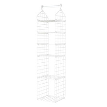 (5 Layer, White) Foldable Clothing Organizing Rack with Multi-Layer Hangable Clothes Finishing Basket for Hat Clothing