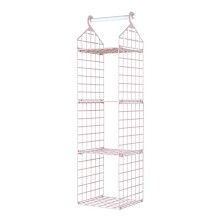 (Three Layers, Pink) Foldable Clothing Organizing Rack with Multi-Layer Hangable Clothes Finishing Basket for Hat Clothing