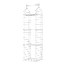 (Three Layers, White) Foldable Clothing Organizing Rack with Multi-Layer Hangable Clothes Finishing Basket for Hat Clothing