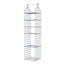 (5 Layer, Grey) Foldable Clothing Organizing Rack with Multi-Layer Hangable Clothes Finishing Basket for Hat Clothing