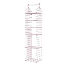 (5 Layer, Pink) Foldable Clothing Organizing Rack with Multi-Layer Hangable Clothes Finishing Basket for Hat Clothing