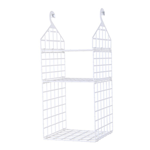 (Two Layer,White)Foldable Clothing Organizing Rack with Multi-Layer Hangable Clothes Finishing Basket for Hat Clothing
