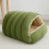 (M,Green)Cat Sleeping Bed for Winter Use Breathable Cozy Cat Cave Bed for Small Medium Pet 3