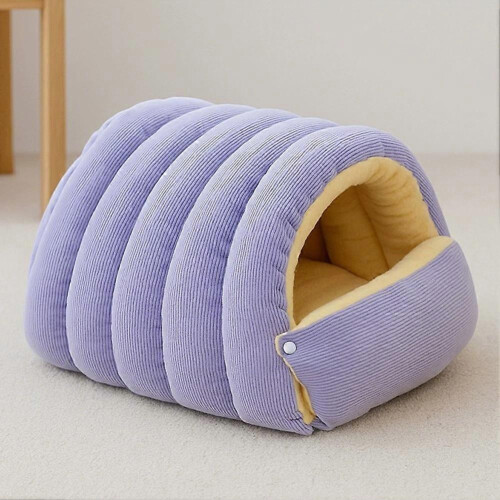 (M,Purple)Cat Sleeping Bed for Winter Use Breathable Cozy Cat Cave Bed for Small Medium Pet 2