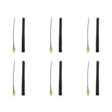 6X 433Mhz Antenna 3Dbi GSM RP-SMA Plug Rubber Waterproof Lorawan Antenna + IPX to SMA Small Cable Extension