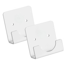 (White) Set of 2 Practical Without Drilling Shower Curtain Rod Holders with Sturdy Acrylic Materials Easy Installation Designs White