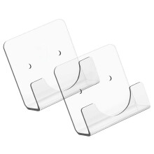 (transparent) Set of 2 Practical Without Drilling Shower Curtain Rod Holders with Sturdy Acrylic Materials Easy Installation Designs White