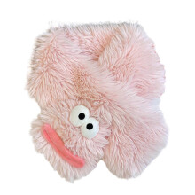 (Pink)Girls Boys Warm Plush Scarf Neckwarmer Winter Cute Cartoon Thick Soft Shawl Wrap Scarves Warm Neck Cover  White
