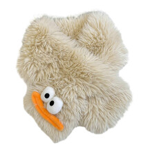 (khaki)Girls Boys Warm Plush Scarf Neckwarmer Winter Cute Cartoon Thick Soft Shawl Wrap Scarves Warm Neck Cover  White
