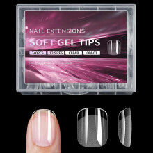(style3) Multipurpose Clear Almond Nail Tips 240 Gel Acrylic ExtensionsFull Cover 12 Sizes for Home Use Manicure Multicolor
