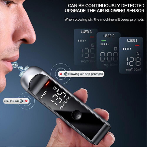 (Green) Digital Alcohols Tester, High Sensitivity Breath Testing Tool, Lightweight Precise Breathtester for Alcohols Testing 2