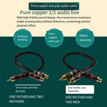 30cm Car Audio Amplifier Subwoofer Audio Cable Pure Copper Male to Female RCA Plug Audio Cord PVC Cables A