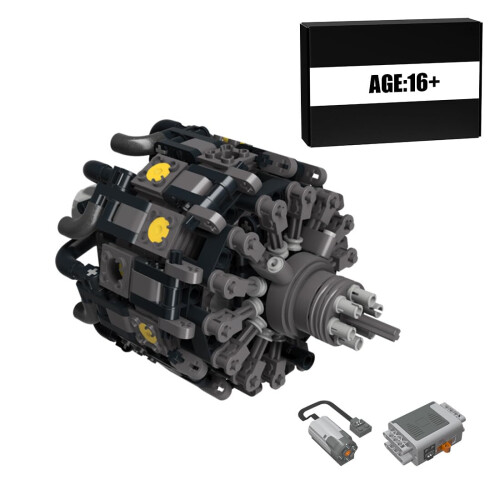Radial Engine Model Kit 424PCS Motorized Building Blocks with Accurate Valve Simulation for Adults 1