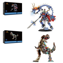 Mechanical Dragon Building Kit with Poseable Joints and Mechanical TRex Model for Display
