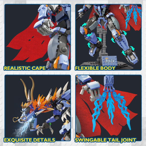 Mechanical Dragon Building Kit with Poseable Joints and Mechanical TRex Model for Display 2