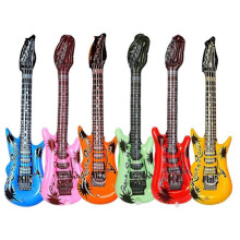 22 Inch Inflatable Guitar Toys 6 Pack Bright Colors for Kids Birthday and Rock Star Party Decor
