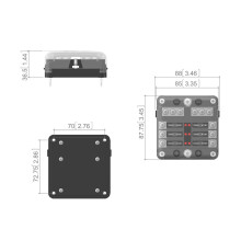 Universal 12-Wege Auto-Sicherungshalter mit LED-Leuchte, 100A, Schwarz