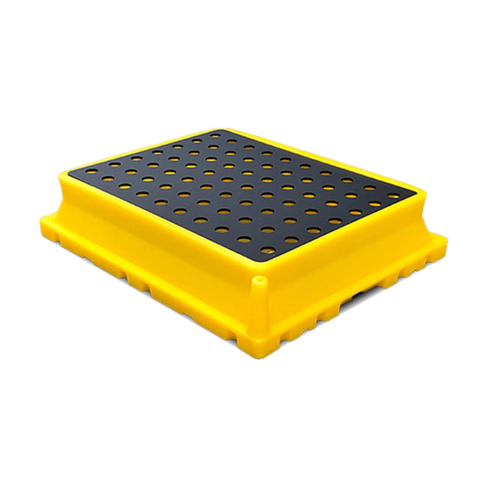 Industrial Leakproof Bucket Tray Spill Pallet For Oil Drums, Yellow, 20.9 X 16.1 X 4.7 In, 1 Pack, Drum Containment System 9169991146508
