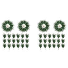 120PC Artificial Green Pine Needles Branches-Small Pine Twigs Stems Picks-Fake Greenery Pine Picks for Christmas Garland
