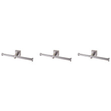 3X Rvs Toiletrolhouder Dubbele Ring Toiletrolhouder Wandmontage Badkamer Toiletpapier Plank Zilver