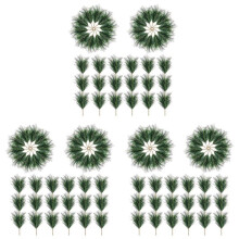 180PC Artificial Green Pine Needles Branches-Small Pine Twigs Stems Picks-Fake Greenery Pine Picks for Christmas Garland