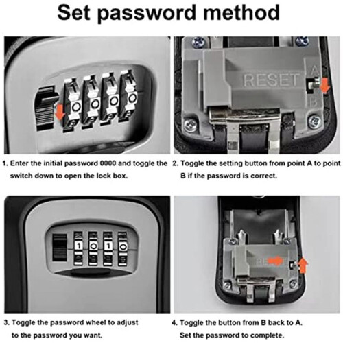 2X Key Cabinet Organizer, Key Lock Box, Wall Mounted Waterproof Key Storage Lock Box with Mounting Kit 2