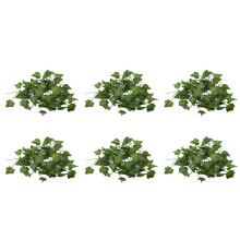 6X, 2M Long Artificial Plants Green Ivy Leaves Artificial Grape Vine Fake Parthenocissus Foliage Leaves Decoration