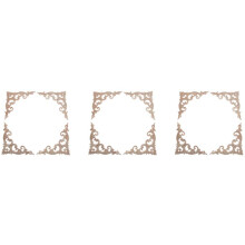 12 Pezzi/Set Legno Intagliato Angolo Onlay Applique Non Verniciato Telaio Armadio Decalcomania per Mobili per la Casa Decorazione 15 cm