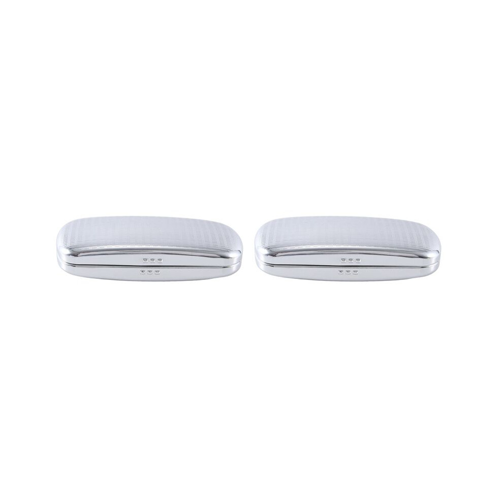 Istovo Black 2X Glasses Case, Aluminum Hard Shell Eyeglasses Case Striped Spectacles Box Lining