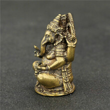 2X Lord Ganesha Boeddhistische Standbeeld Olifant God Sculpturen Ganesha Beeldjes Messing Huis Tuin Boeddha Decoratie Model Gift