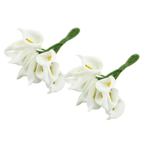 60Pcs  Calla Artificial Flower Bouquet Wedding Decoration DIY Wreath Gift White 2