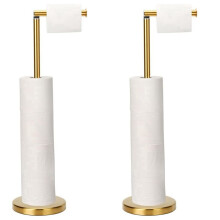 2X Toilet Paper Holder Stand,Large Storage Tissue Roll Holder Free Standing for Bathroom,Modern Toilet Paper Roll Holder