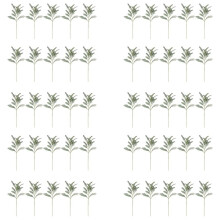 Faux Lambs Ear Stems 50Pcs Flocked Artificial Greenery Solid Spray Fake Rabbit Ear Leaves for Home Wedding DIY