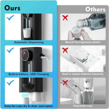 2X Mouthwash Dispenser for Bathroom, 18.26 Oz (540Ml) Touchless Auto Mouth Wash Dispenser with Magnetic Cups Black