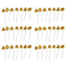 42Pcs Foam Glitter Artificial Rose Decor, Gold
