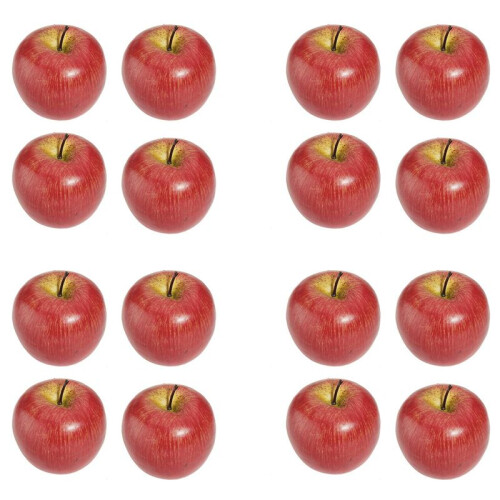 16 Large Artificial Red Apples-Decorative Fruit