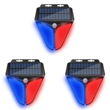 3X Wireless Solar Powered Alarm Human Body Sensing Light Sensing Alarm with Waterproof Function for Outdoor Warning