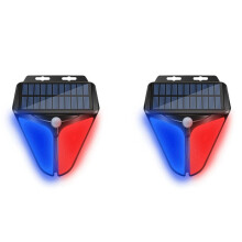 2X Wireless Solar Powered Alarm Human Body Sensing Light Sensing Alarm with Waterproof Function for Outdoor Warning
