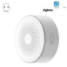 Tuya Zigbee Siren Wireless Audible and Visible Alarm 100dB Anti-Tamper AC Power Work Volume Adjustment EU Plug