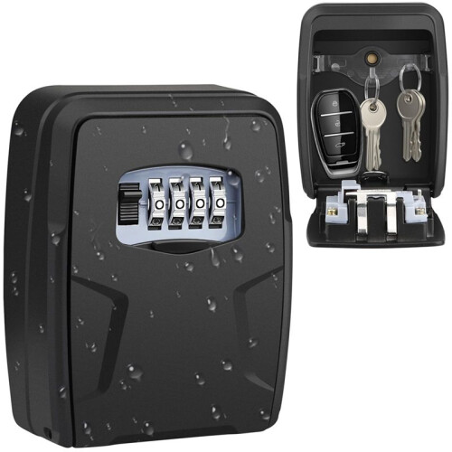 Key Lock Box with Code,Large Lock Box for House Key Portable Lock Box for Keys,4 Digit Combination Key Safe Storage 1