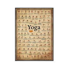 Leinwanddruck mit Ashtanga-Yoga-Posendiagramm, Vintage-Übungsposter Fürs Fitnessstudio, Wandkunst für Wohnzimmerdekoration
