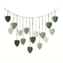Woven Leaves Macrame Wall Hanging Ornament, Handmade Woven Art Wall Home Decoration for Bedroom Living Room B