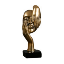 Nordic Statue Abstract Resin Desktop Ornaments Sculpture Figurines Face Character Art Crafts Office Home Decoration B