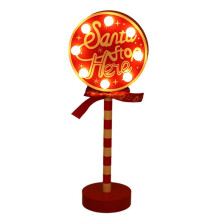 Luzes Vintage de Natal, Placa Do Pólo Norte, Placa de Rua com Luz LED, Decoração de Mesa de Madeira para Natal, Decoração de Natal D