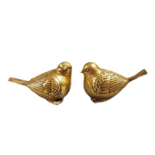 Brass Cute Bird Statue, Copper Animal Sparrow Statue Sculpture Crafts Desktop Decoration Gift Collection 1Pair
